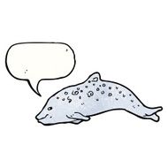 cartoon porpoise with speech bubble N2