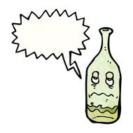 cartoon wine bottle with speech bubble N5