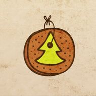Xmas Cookie Christmas Decoration on Grunge Background N2