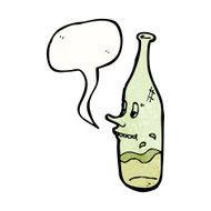 happy wine bottle cartoon character N4