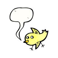 cartoon little bird with speech bubble N7