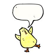 cartoon little bird with speech bubble N9