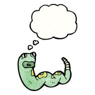 cartoon snake with thought bubble N125