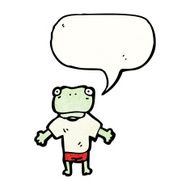 cartoon frog with speech bubble N8