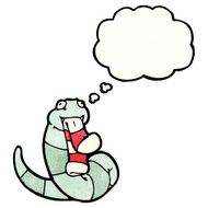 cartoon snake with thought bubble N126