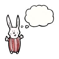 cartoon rabbit with thought bubble N125