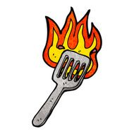 cartoon burning spatula N3