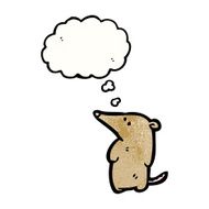 cute cartoon shrew with thought bubble N4