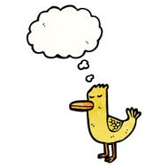 cartoon duck with thought bubble N4