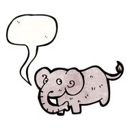 cartoon elephant with speech bubble N19