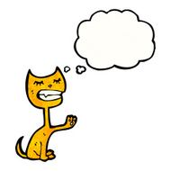 cartoon cat with thought bubble N180