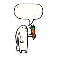 cartoon rabbit holding carrot N3
