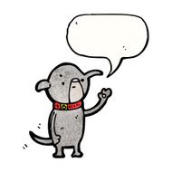 cartoon little dog waving N15