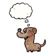 cartoon little dog with thought bubble N45