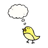 cartoon bird with thought bubble N422