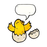cartoon chick hatching from egg N3