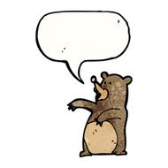 cartoon bear with speech bubble N54