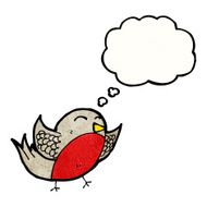 cartoon robin with thought bubble N62