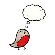 cartoon robin with thought bubble N63