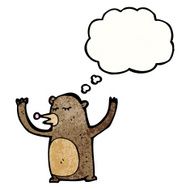 funny bear with thought bubble cartoon N7