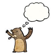 funny bear with thought bubble cartoon N8