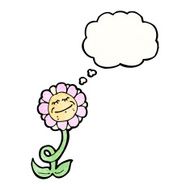 cartoon flower with thought bubble N67