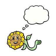 sunflower with thought bubble cartoon N3