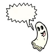 cartoon ghost with speech bubble N52