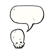 cartoon skull with speech bubble N65