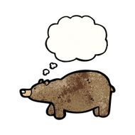 cartoon bear with thought bubble N62