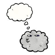 Cartoon Raincloud With Thought Bubble N17
