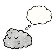 Cartoon Raincloud With Thought Bubble N18