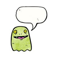ghost with speech bubble cartoon N15