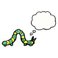 cartoon caterpillar with thought bubble N17
