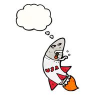 cartoon rocket smoking cigar N3