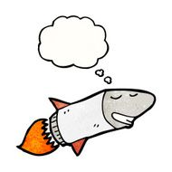 cartoon rocket with thought bubble N15
