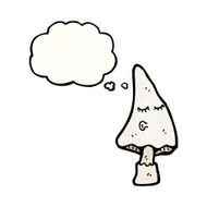 cartoon mushroom with thought bubble N5