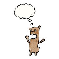 crazy cartoon bear with thought bubble N7