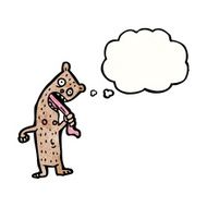 crazy cartoon bear with thought bubble N9
