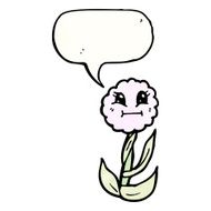 cute cartoon flower with speech bubble N6