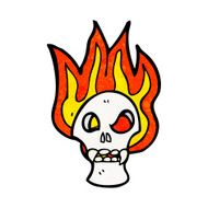 flaming skull cartoon N30
