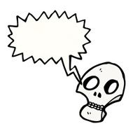 shrieking skull cartoon N14
