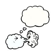 Cartoon Cloud Blowing Wind N9