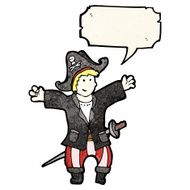friendly pirate with speech bubble cartoon N10