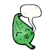 cute leaf with speech bubble cartoon N2