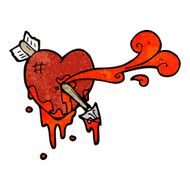 cartoon heart shot with arrow N3