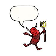 little devil with speech bubble N19