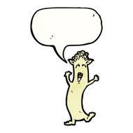 cartoon little imp with speech bubble N17