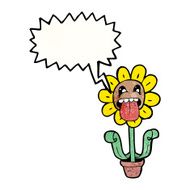 cartoon flower with speech bubble N107