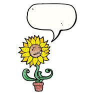 cartoon flower with speech bubble N108